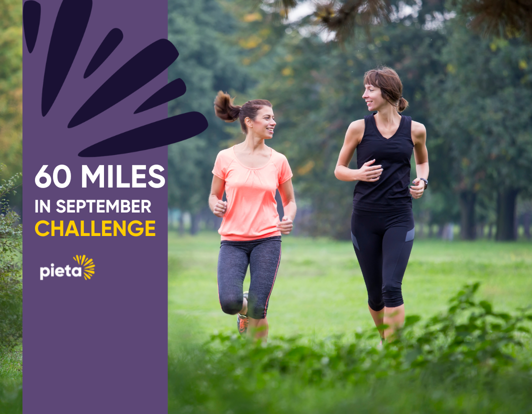 60 Miles in September Challenge: two Women Running in the Park